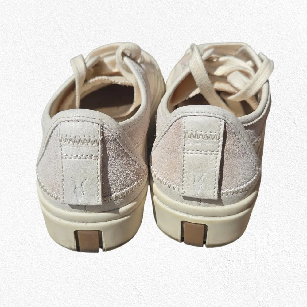 AllSaints Milla Cream Platform Sneakers Leather Canvas Shoes Size 6 EU 36